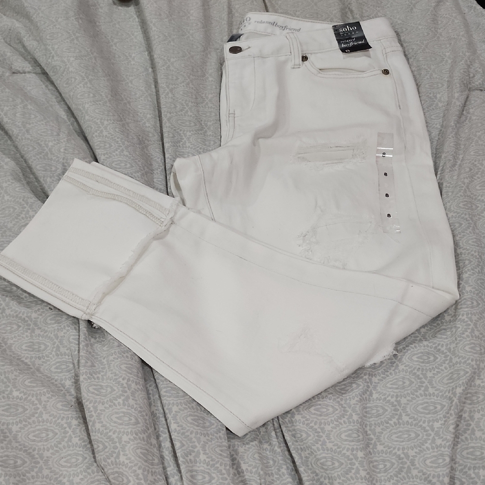 Soho Cream Relaxed Boyfriend Jeans